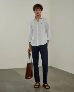 LION OF PORCHES Slim Fit^Camisa slim fit em linho garment dye