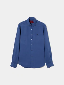 LION OF PORCHES Slim Fit^Camisa slim fit em linho garment dye
