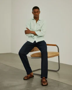 LION OF PORCHES Slim Fit^Camisa slim fit em linho garment dye