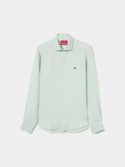LION OF PORCHES Slim Fit^Camisa slim fit em linho garment dye