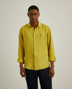 LION OF PORCHES Slim Fit^Camisa slim fit em linho garment dye