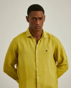 LION OF PORCHES Slim Fit^Camisa slim fit em linho garment dye