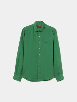 LION OF PORCHES Slim Fit^Camisa slim fit em linho garment dye