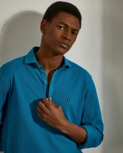 LION OF PORCHES Slim Fit^Camisa slim fit em malha piqué com carcela de polo