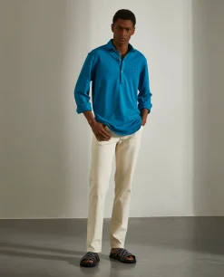 LION OF PORCHES Slim Fit^Camisa slim fit em malha piqué com carcela de polo