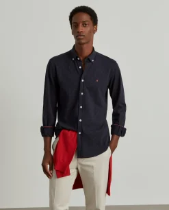LION OF PORCHES Slim Fit^Camisa slim fit em malha piquê com padrão
