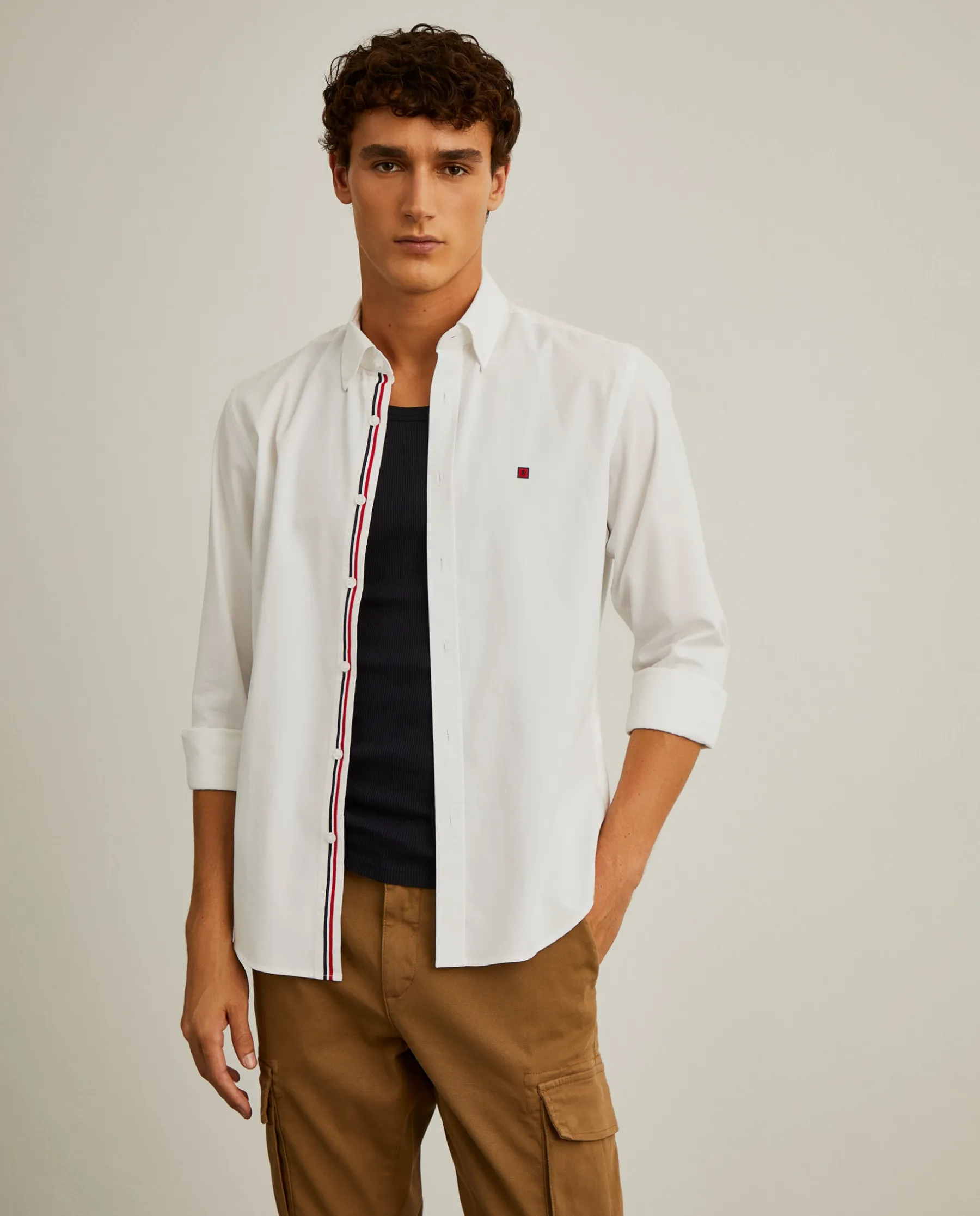 LION OF PORCHES Slim Fit^Camisa slim fit em sarja