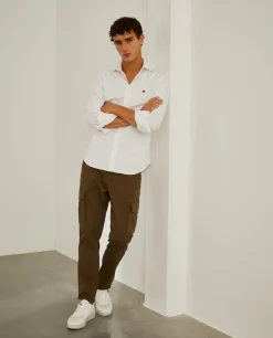 LION OF PORCHES Slim Fit^Camisa slim fit em tecido oxford