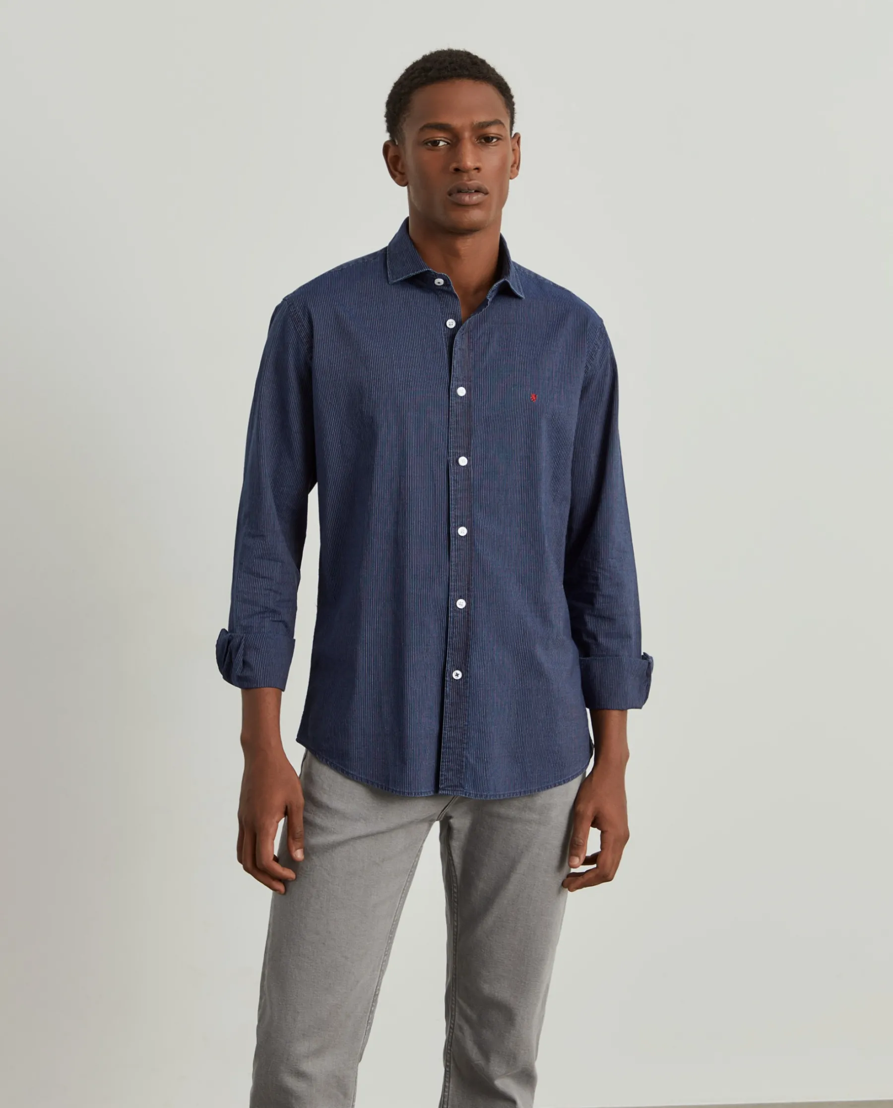 LION OF PORCHES Slim Fit^Camisa slim fit às riscas