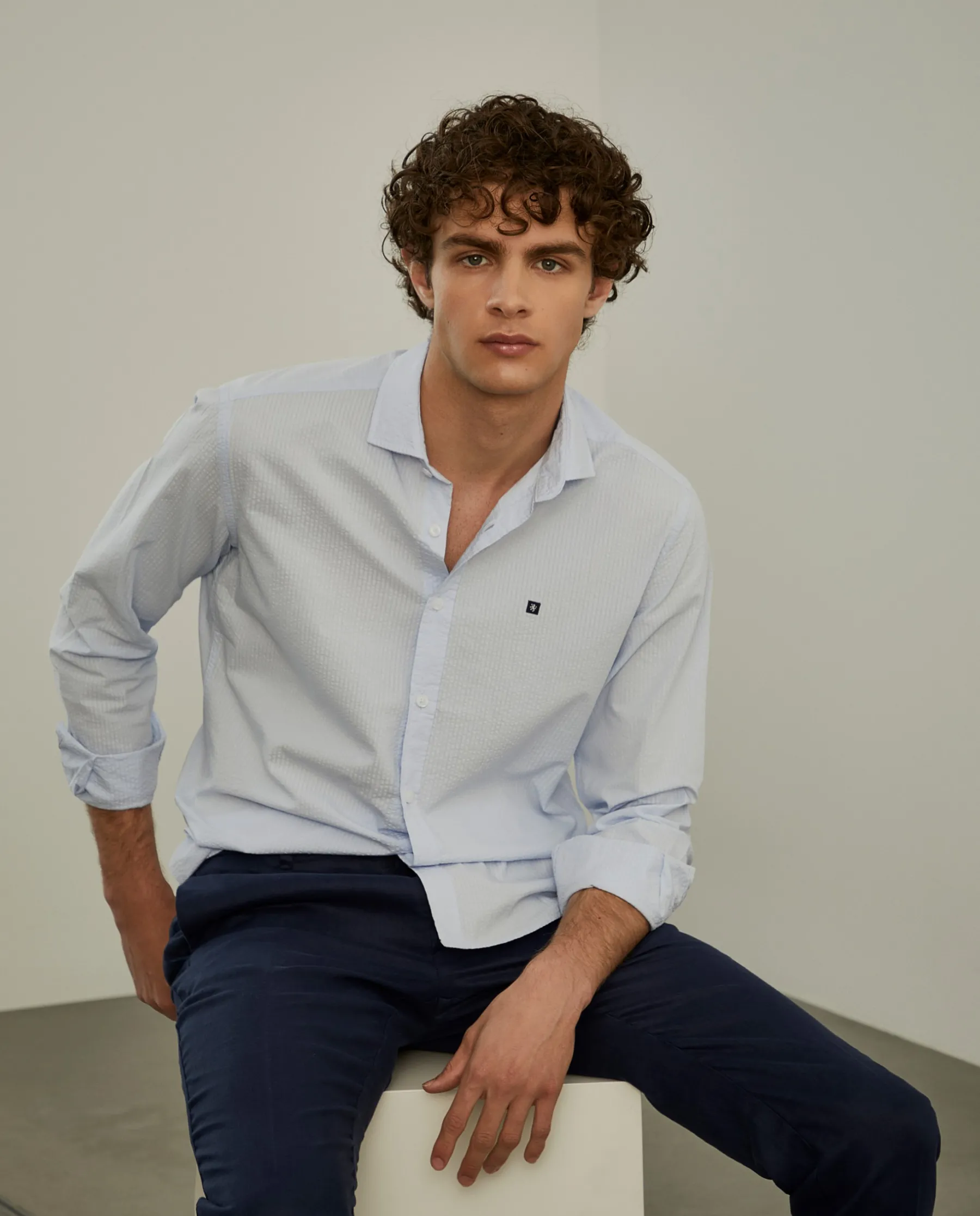 LION OF PORCHES Slim Fit^Camisa slim fit seersucker