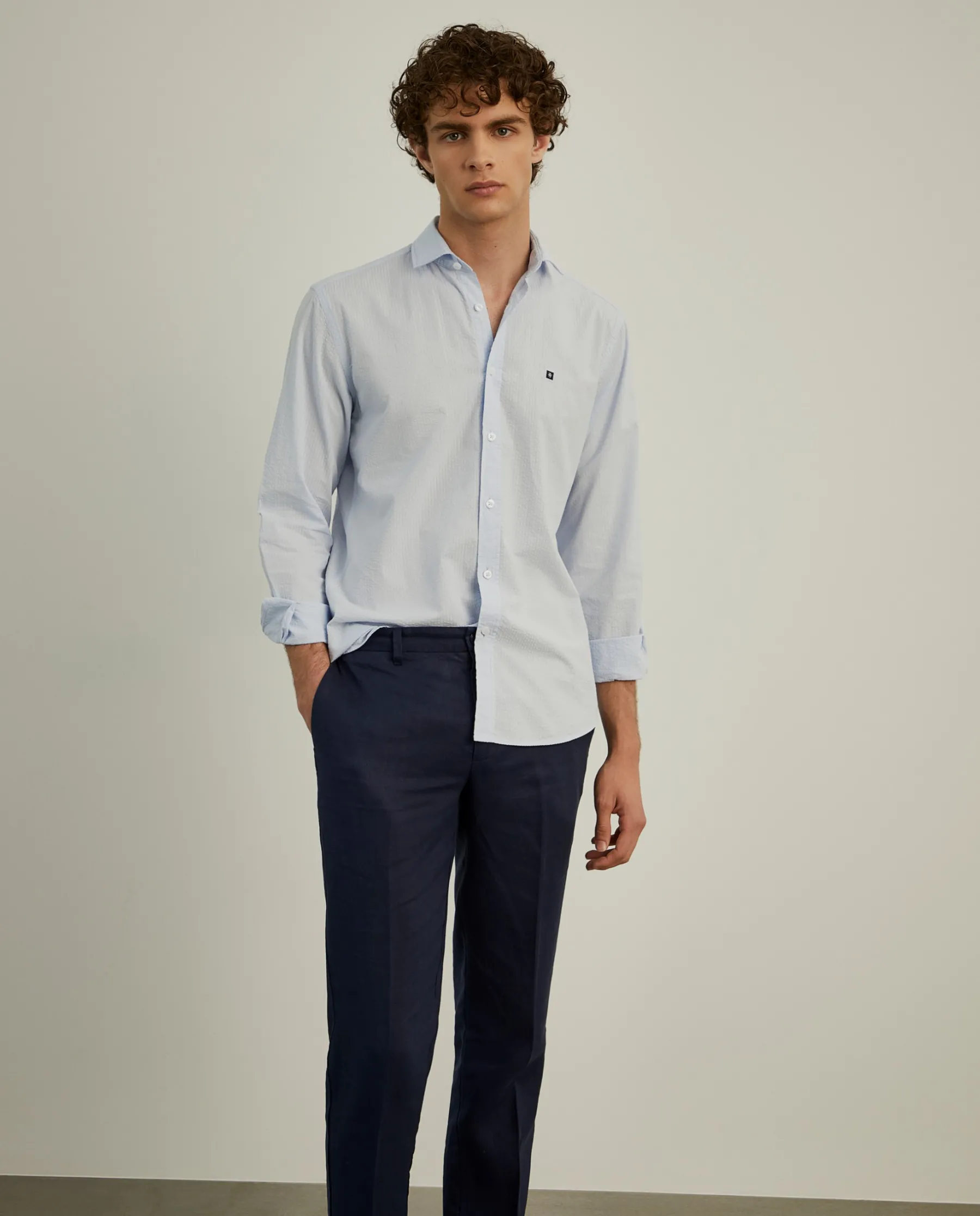 LION OF PORCHES Slim Fit^Camisa slim fit seersucker