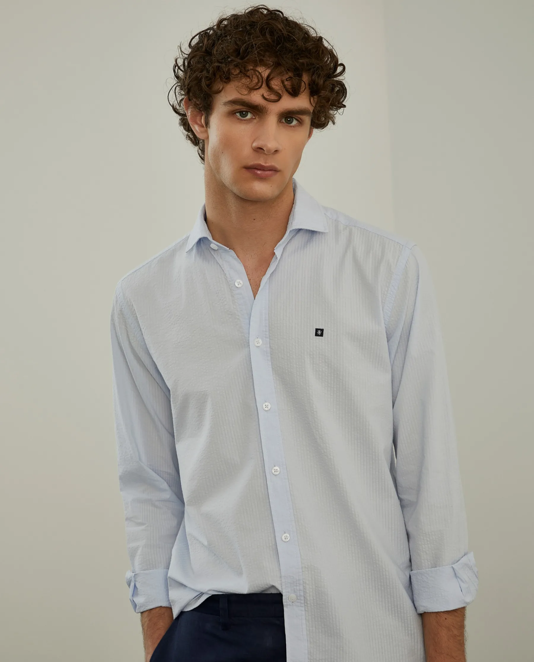 LION OF PORCHES Slim Fit^Camisa slim fit seersucker