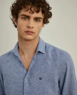 LION OF PORCHES Slim Fit^Camisa xadrez de linho slim fit