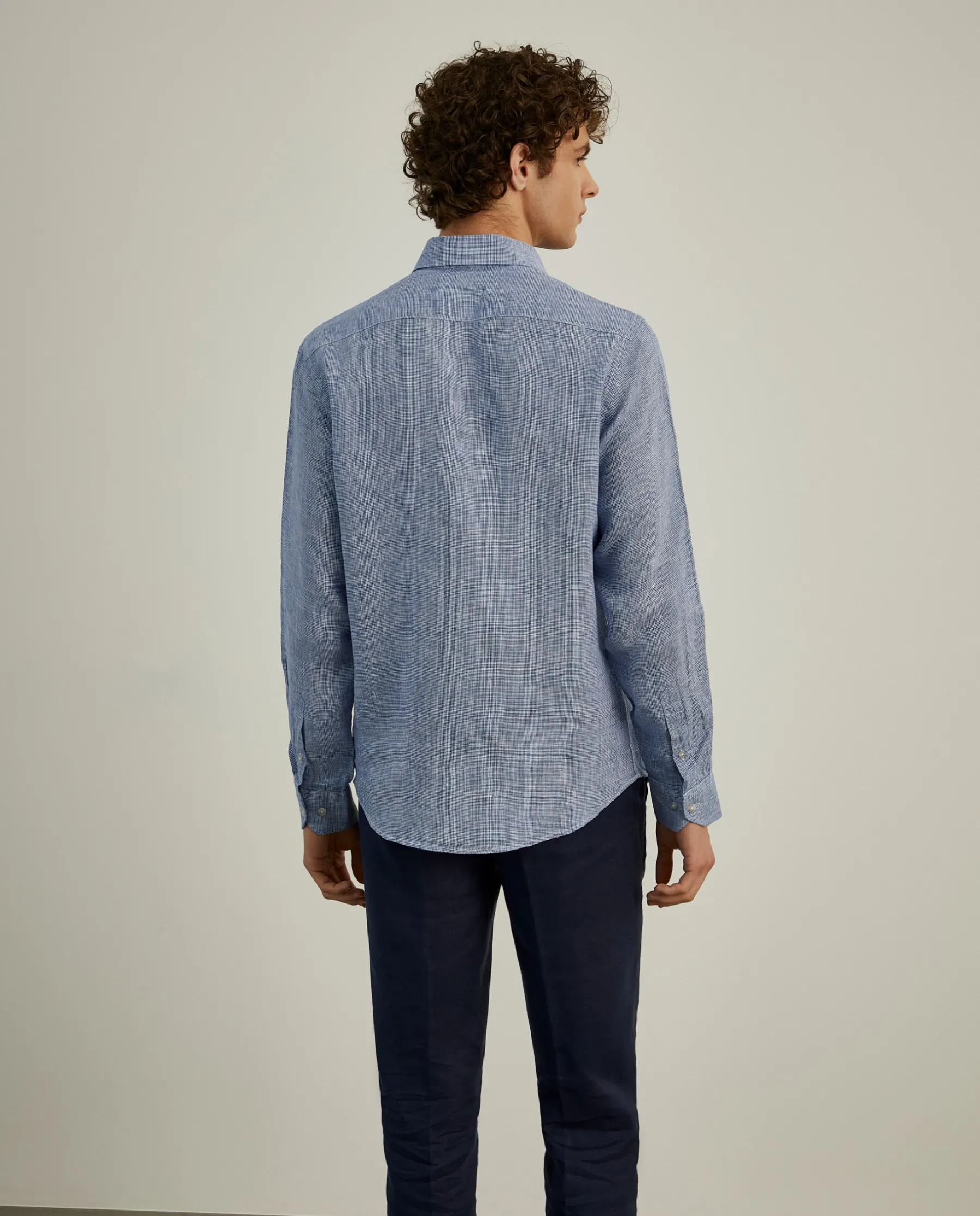 LION OF PORCHES Slim Fit^Camisa xadrez de linho slim fit