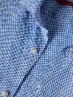LION OF PORCHES Slim Fit^Camisa xadrez de linho slim fit