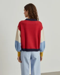 MULHER LION OF PORCHES Camisolas^Camisola color block em lã merino e caxemira