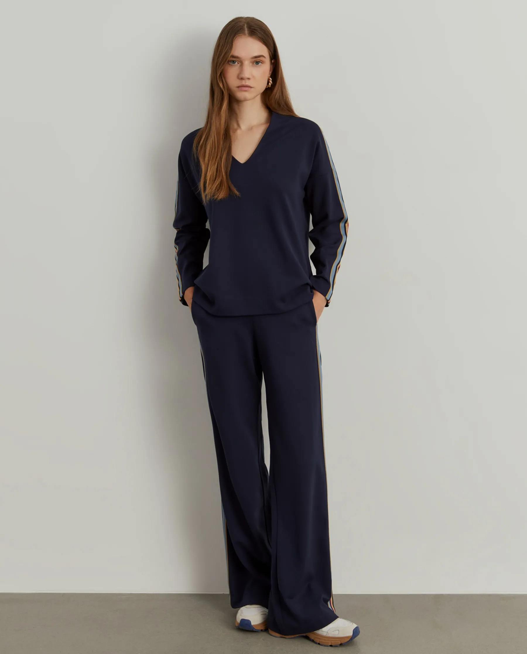 MULHER LION OF PORCHES Camisolas^Camisola com riscas decote em V