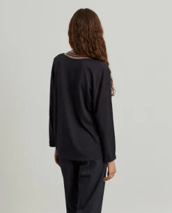 MULHER LION OF PORCHES Camisolas^Camisola de malha em liocel e algodão com riscas