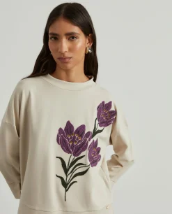 MULHER LION OF PORCHES Camisolas^Camisola meia gola com bordado floral
