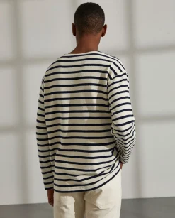 LION OF PORCHES Camisolas^Camisola para homem bicolor com riscas e gola redonda