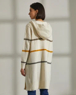 MULHER LION OF PORCHES Cardigans^Cardigan comprido com capuz e riscas