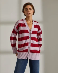 MULHER LION OF PORCHES Cardigans^Cardigan riscas lã e caxemira