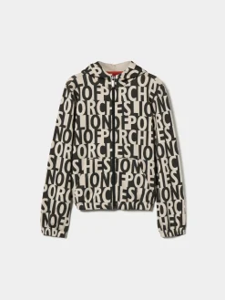 LION OF PORCHES Cardigans^Casaco com capuz e branding all over