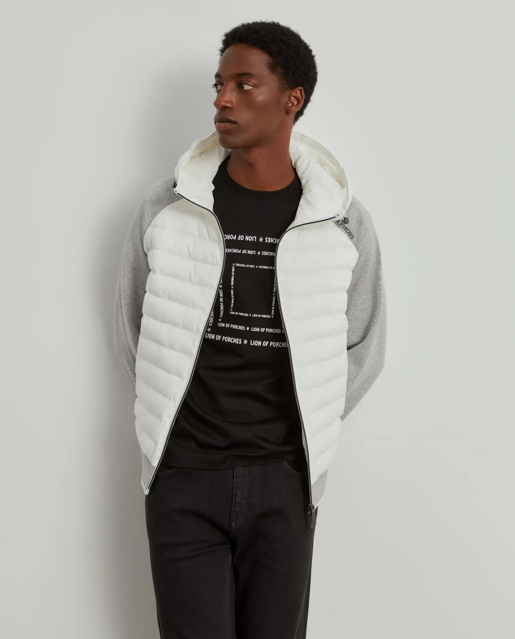 LION OF PORCHES Cardigans^Casaco combinado de malha com capuz
