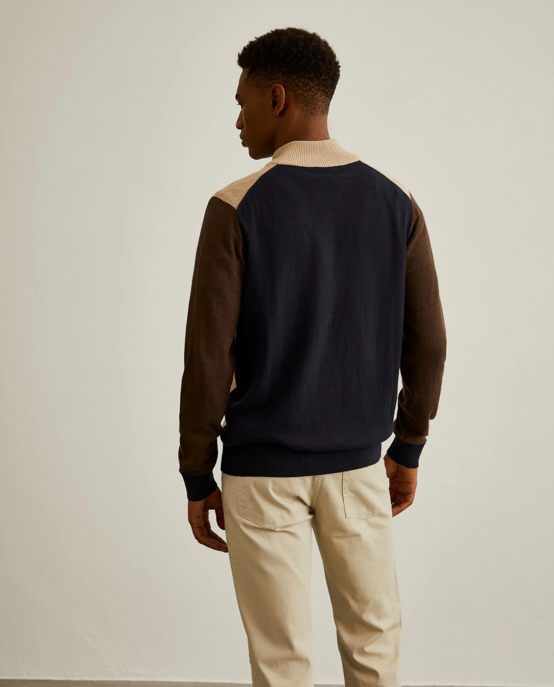 LION OF PORCHES Cardigans^Casaco malha color block com fecho