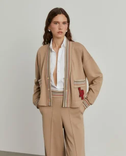 MULHER LION OF PORCHES Cardigans^Casaco malha às riscas com bolsos