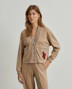 MULHER LION OF PORCHES Cardigans^Casaco malha às riscas com bolsos