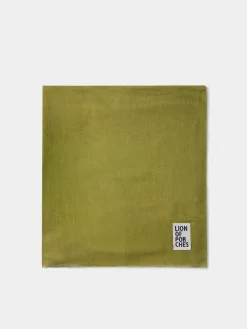 LION OF PORCHES Cachecóis^Echarpe para homem de linho e viscose com franjas e branding