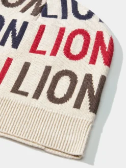 LION OF PORCHES Bonés / Gorros|Bonés / Gorros^Gorro de algodão e caxemira com lettering