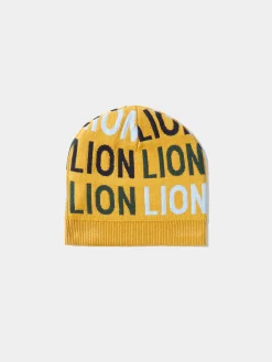 LION OF PORCHES Bonés / Gorros|Bonés / Gorros^Gorro de algodão e caxemira com lettering