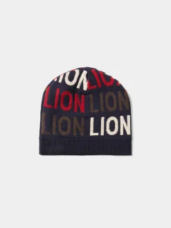 LION OF PORCHES Bonés / Gorros|Bonés / Gorros^Gorro de algodão e caxemira com lettering