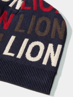 LION OF PORCHES Bonés / Gorros|Bonés / Gorros^Gorro de algodão e caxemira com lettering