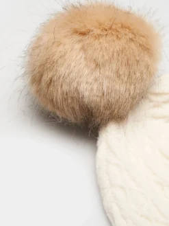 LION OF PORCHES Bonés / Gorros^Gorro em malha tricotada com pompom