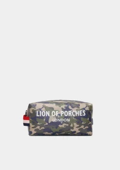 LION OF PORCHES Carteiras^Necessaire para homem em pele com padrão e fecho