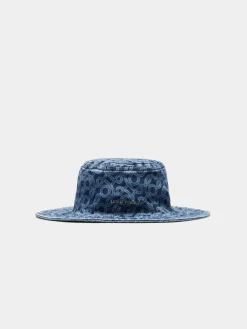 LION OF PORCHES Bonés / Gorros^Panamá em denim com monograma