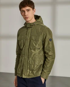 LION OF PORCHES Blusões^Parka em tecido técnico com capuz e bolsos