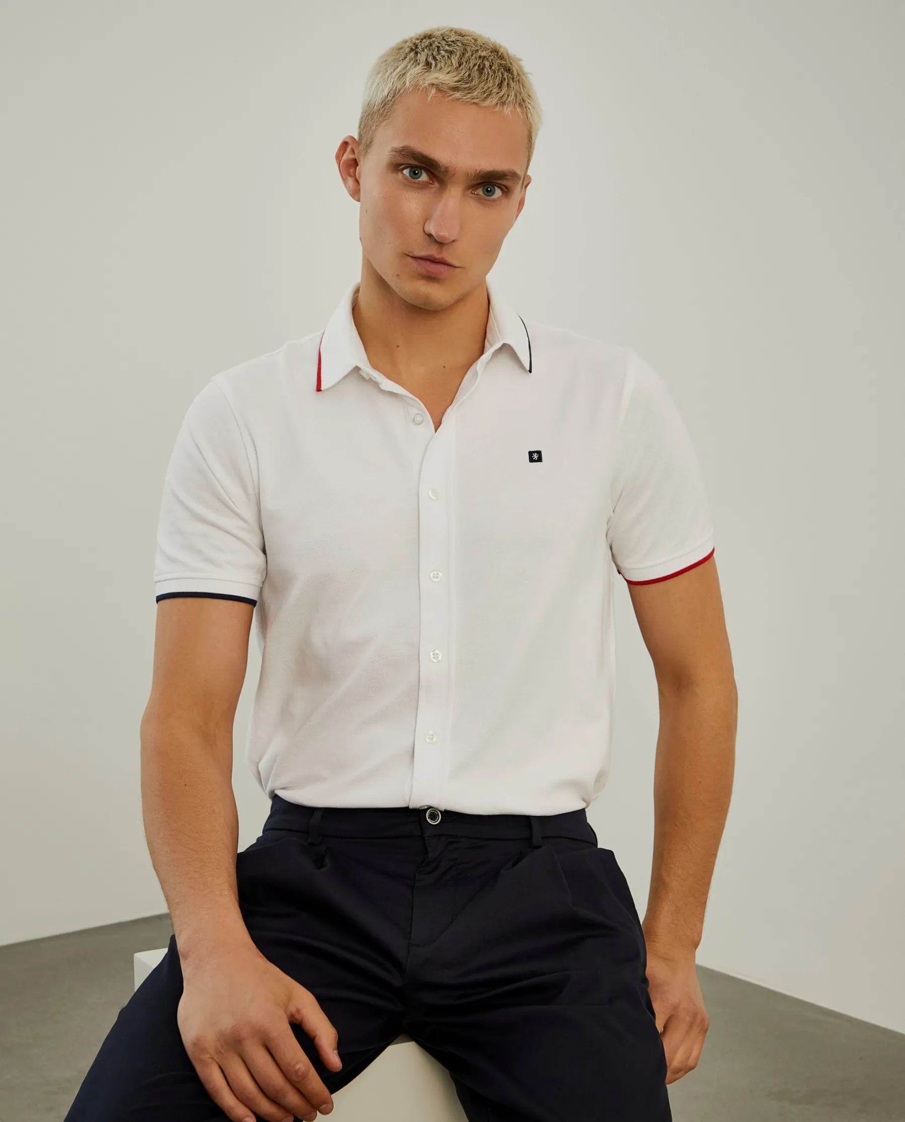 LION OF PORCHES Polos^Polo camisa em algodão com riscas