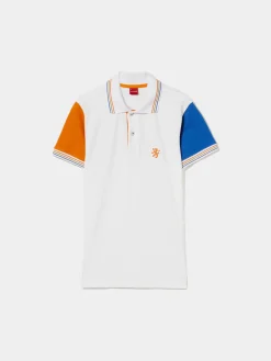 LION OF PORCHES Polos^Polo piqué em algodão tricolor