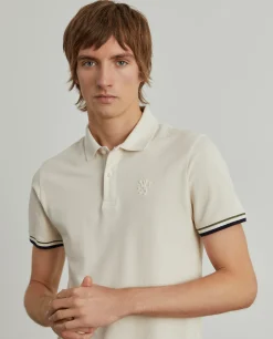 LION OF PORCHES Polos^Polo piqué slim fit com riscas