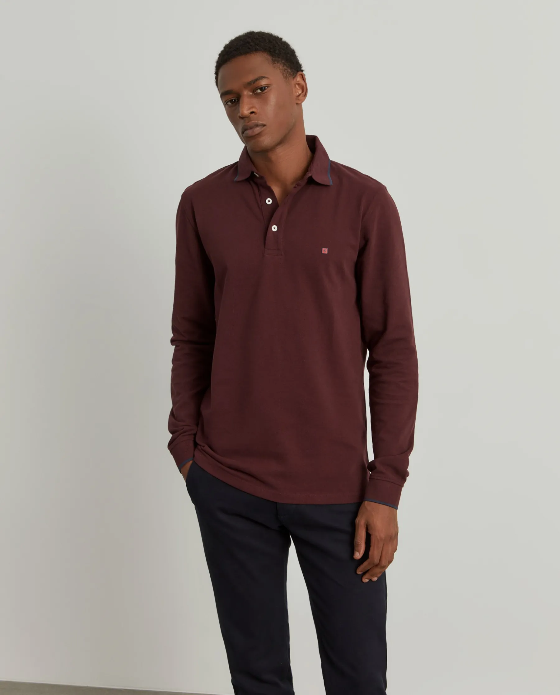 LION OF PORCHES Polos^Polo piqué slim fit manga comprida
