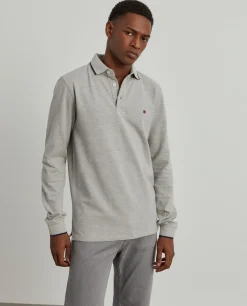 LION OF PORCHES Polos^Polo piqué slim fit manga comprida