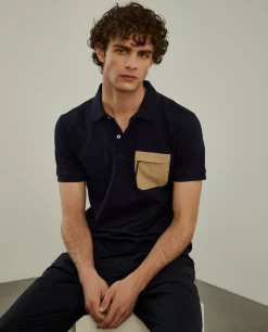 LION OF PORCHES Polos^Polo slim fit com bolso em contraste