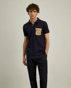 LION OF PORCHES Polos^Polo slim fit com bolso em contraste