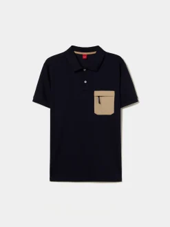 LION OF PORCHES Polos^Polo slim fit com bolso em contraste