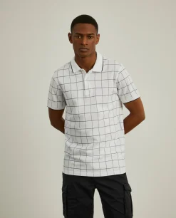 LION OF PORCHES Polos^Polo slim fit com padrão quadrados