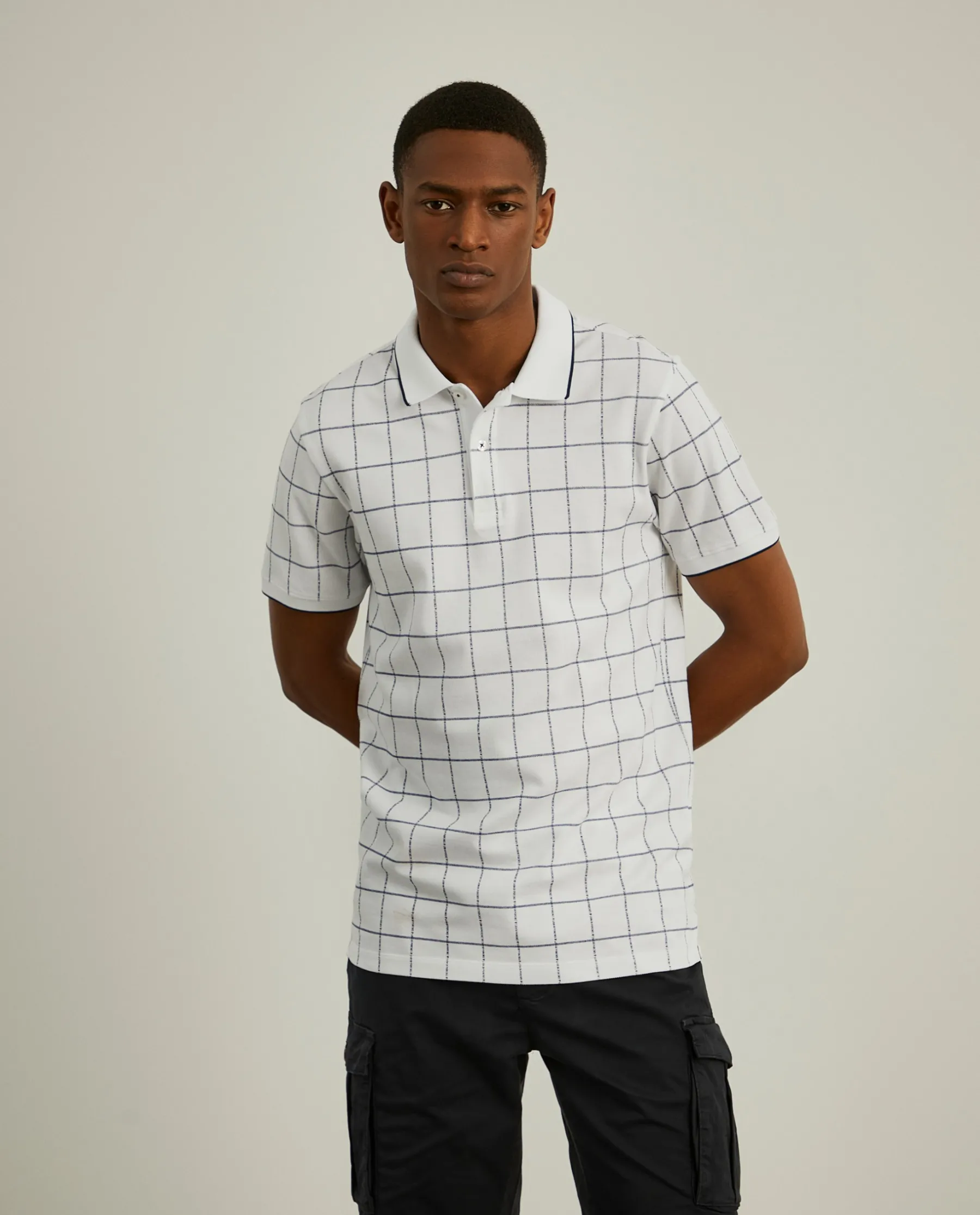 LION OF PORCHES Polos^Polo slim fit com padrão quadrados